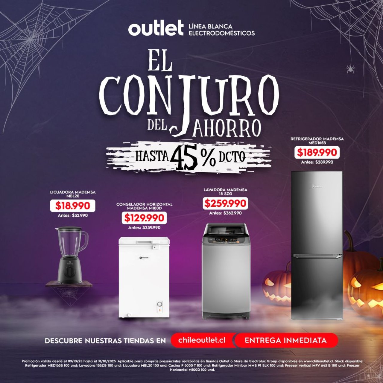 El conjuro del ahorro. Hasta 45 por ciento de descuento en nuestras tiendas chileoutlet.